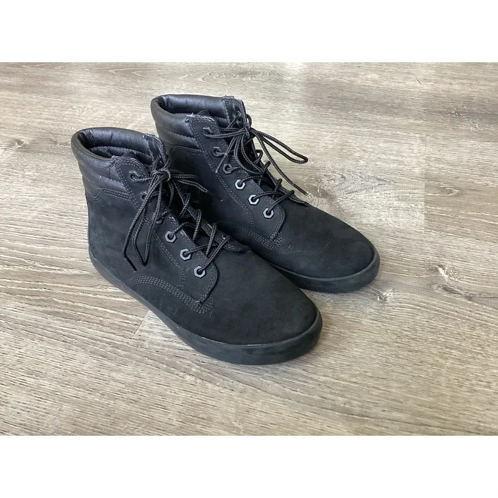 Timberland Boots Womens Size 7 Black Nubuck Chukka Lace Up Ortholite A1KLO9